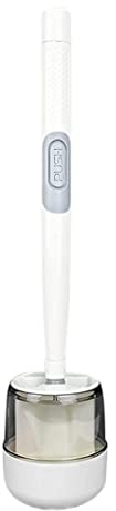 Soap Dispensing Toilet Brush,Long Handle Silicone Toilet Brush with Liquid Tongue Type Hydraulic,Household Punch-free Wall Hanging Long Handle Silicone Toilet Brush and Holder,(white 1pc), Home