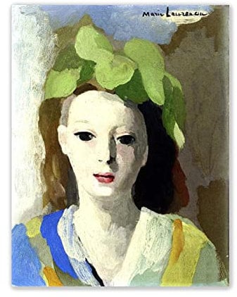 Marie Laurencin Bilder Leinwand| XXL-Abstrakte Wandkunst Frau Bild Leinwand Gemälde|Wandbild Poster Kunstdruck Als Leinwandbild|Wand-BilderJunge Frau mit Hut' 90x115cm(35x45in)Rahmenlos