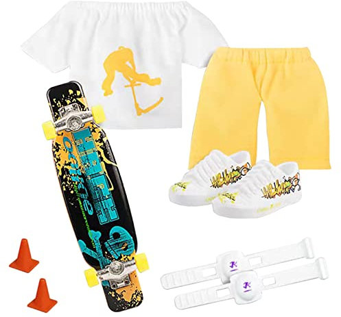 ZYNCUE Kinder-Fingerbrett, Mini-Fingerspielzeug-Set, Finger-Skateboard-Set, Finger-Hose, Finger-Kleidung, Finger-Board mit Rollen, Finger-Skateboard-Set