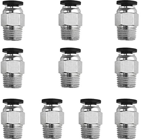 XINMEIWEN 10Pack 1/8 NPT Male Thread 4mm Pneumatic Push-to-Connect-Fittings Air Fittings PC4-N1