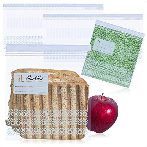 com-four® 40x sacchetti per congelatore da 1 litro per sigillare - sacchetti richiudibili per conservare prodotti freschi con una capacità di 1 litro - sacchetti multiuso fino a -40°C (40x 1 litro)