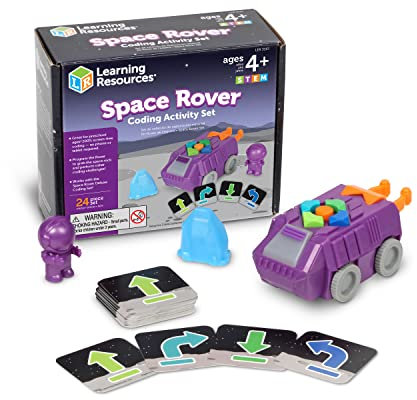 Learning Resources „Programmierbarer Weltraum-Rover“-Set, Programmieren für Kinder, Programmierspielzeug, Mint-Spielzeug für Kinder, Mint-Spielzeug, Weltraum-Spielsachen, Astronauten-Spielzeug, 4+