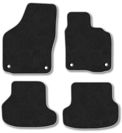 VW Golf (2009-2013) [Convertible] Carpet Car Mats | Grey Edge Trim Tailored Fit Floor Mats Full Coverage Protection Accessories Easy Clean Anti Slip Made in the UK