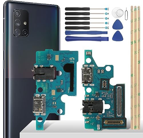 YHX-OU Presa di Ricarica per Samsung Galaxy A71 SM-A715F SM-A715F/DS SM-A715F/DS SM-A715F/DSN Dock Connector Port Charger Porta Microfono Audio Jack Flex Cavo + Strumento di Installazione