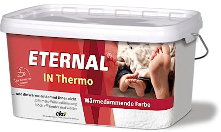 ETERNAL IN - Peinture murale thermique - Isolation thermique blanche - 4 kg = 5 litres - Augmentez l'efficacité énergétique de votre maison - Peinture pour murs intérieurs et extérieurs