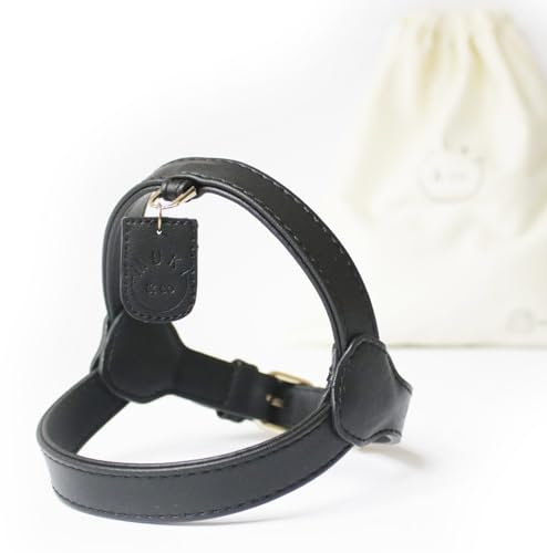 Muki & co® Hundegeschirr - doppellagig, verstellbar, komfortabel, sicher - für extra kleine, kleine und mittlere Hunde - Schwarz, Größe S (38-45 cm)