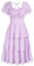 Damen Elegant Cocktailkleid Festliche Vintage Kleider A-Linie Kleider Lila XXL