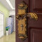 Lilyeriy Maniglia per porta in bronzo giallo vintage per porte interne/porte esterne, set di blocco e chiavi