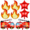 TECHEEL Feuerwehrauto Geburtstag Luftballon, Feuerwehr Geburtstag Deko Feuerwehrauto Ballon,Rote Flammen Folienballons Geburtstagsdeko Für Junge Feuerwehr Deko Kindergeburtstag Thema Party Deko
