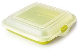IBILI - Porta Sandwhich - taper embutidos - queso, 14,5 x 14,5 x 3,6 cm, Plástico Libre de BPA, Reutilizable, Verde