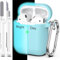 MHYALUDO Kompatibel mit Airpods-Hülle mit Reinigungsset und Schlüsselanhänger, Kompatibel mit Airpods 2 Generation 2019, 1 Gen 2016, weicher Schutz, Kompatibel mit Apple AirPods-Hülle,Nachtleuchtend