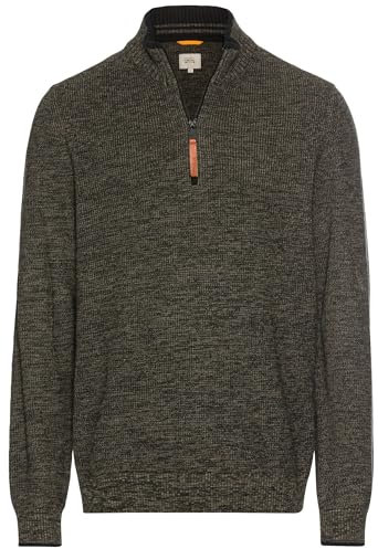 camel active Herren Pullover aus einem Baumwollmix Dunkel Khaki, Menswear-L
