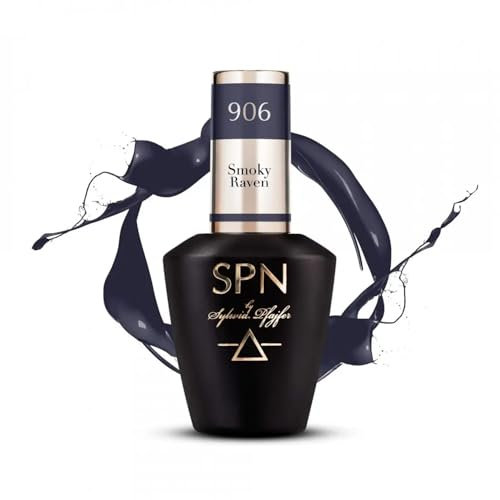 SPN Nails Professional 906 Smoky Raven Navy Blue UV LaQ Gel Nail Polish 8ml, High Pigmentation, Medium Thick, Soak Off UV/LED Lamp, Quick-drying Salon-Lasting Manicure,Nail Art DIY at Home