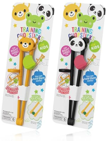 Kids Training Chopsticks, 2 PCS Right Learning Chopsticks, Reusable Chopstick Helper, for Children Toddler Beginners Right or Left Handed, Snack Chopsticks, Tweezer Tongs Food Clips