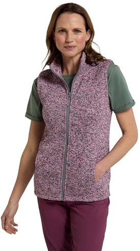 Mountain Warehouse Idris Womens Gilet - Lightweight Thermal Ladies Full Zip Vest with Front Pockets - Spring, Summer Camping, Outdoors, Travelling & Hiking Pink Women's Size 18