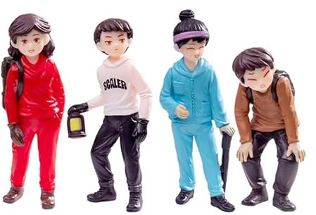 POPETPOP 4 StüCk Miniatur Kletterer Figuren: DIY Dekoration ZubehöR FüR Mikrolandschaft, Motivierende Mini Statuen FüR Schreibtisch Und Nachttisch, Bunt