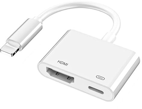 Xinlie HDMI Adapter Cable 1080p Adaptador HDMI a TV Adaptador HDMI Adaptador Lightning a HDMI con iPhone 14/13/Se/12/11/Xs Max/Xr/X/8/7/, Plug and Play