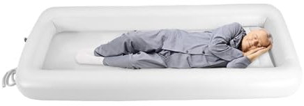 Bañera Inflable, Juego de Bañera de Ducha Inflable Médica, Bañera de PVC con Bomba de Aire Eléctrica, Baño en la Cama para Discapacitados, Ancianos, Pacientes, Embarazadas, 195 x 90 cm, Blanco