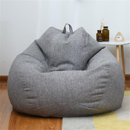 Odot Sitzsack, Sitzsack Bezug, Sitzsack Bezug Ohne Füllung, Abnehmbarer Komfortabler Bean Bag, Outdoor Sitzsack für Living Room Indoor & Outdoor Decor (S(70x80cm),Dunkelgrau)