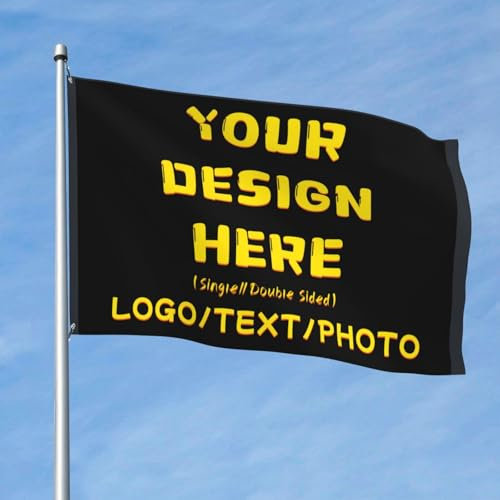 Benutzerdefinierte Flagge, personalisierte Banner mit Foto/Logo/Text - Für Outdoor-Events, Gartendekorationen, 3x5 Ft, einseitig bedruckt.