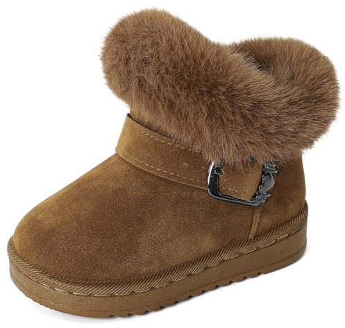 MK MATT KEELY Stivali Neve Bambina Scarpe Stivaletti Invernali Ragazze con Suola Antiscivolo in Gomma e Fodera Calda,Rosa,EU 30/31(CN32)