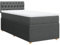 vidaXL Boxspringbett, Einzelbett mit Matratze Matratzenauflage, Bettgestell mit Kopfteil, Polsterbett Bett für Schlafzimmer, Dunkelgrau 90x200cm Stoff