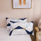 WUMIUER Geometrisch Kissenbezug 40 x 80 (Set mit 2) - Weich Mikrofaser mit Reißverschluss Kissenbezüge - Weiß Blau Dreieck Muster - für Bett Sofa Kissen 40 x 80 cm - Kissenhülle Kopfkissenbezug