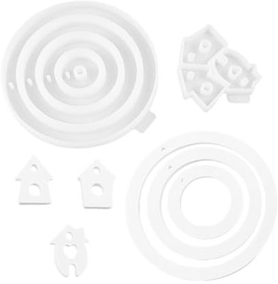 Silikon Ring Form, Harz Ringform, Haus in Ringform Resin Gussform, Runde Ring Gussform, für Heimdekoration, Gipsanhänger, Formenherstellung