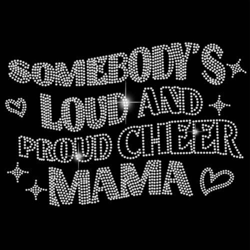 SUPERDANT Strass Transferfolie Zum Aufbügeln Mit Motiv Mama Motivierender Text Glitzernde Glas Strass Aufkleber Mama Geschenk DIY Hotfix Transferaufkleber Kristall Für T Shirt Kunst Basteln Dekor