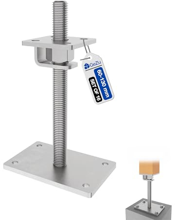 GeZu Impex Adjustable Post Support 80 x 80 mm Hot Dip Galvanised Set of 16 height adjust holder elevated base