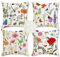KEIROUTK Outdoor Kissen Dekorative Wasserfest 4 er Kissenbezug 40 x 40 cm Gartenkissen Wetterfest Blumen und Schmetterlinge Werden für Heim Sofak Garten Outdoor Kissenbezug