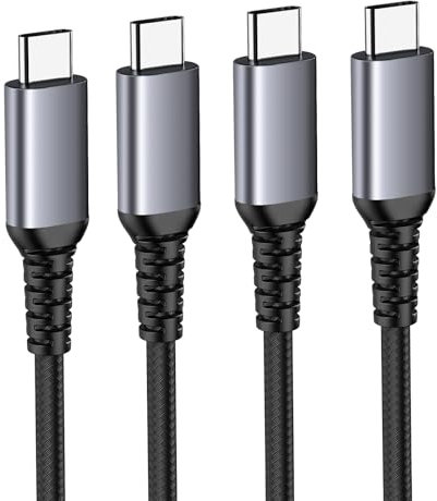 USB C Charger Cable,2Pack 1M USB C to USB C Cable,60W Fast Charging Braided Phone Charger Cables USBC for iPhone 17 16 15 Pro Max Plus,iPad Pro/Air,Samsung S25 S24 S23 and More