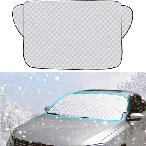 Autoscheibe Frostabdeckung, Winschutzscheiben Abdeckung, Frontscheibe Abdeckung,Autoabdeckung Winter Faltbar, Schutz Vor Schnee, EIS, Frost, Staub, Sonnenlicht 140 x 95cm