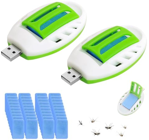 KQWVZ Portable USB Électrique Répulsif Anti-Moustique, Répulsif Anti-Moustiques À Brancher, Répulsifs Électriques USB avec 120 Comprimés De Protection Contre Les Moustiques pour Moustiques, Mites