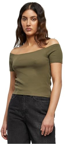 Urban Classics Women's Ladies Off Shoulder Rib Tee T-Shirt (Pack of 1)