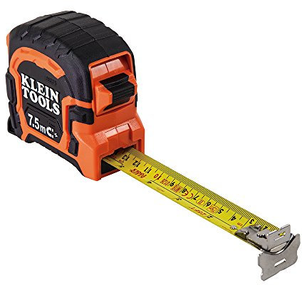 Klein Tools 86375 Magnetisches Maßband 7, 5M mit Gürtelclip, orange/schwarz, 7.5-Meter