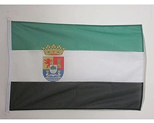AZ FLAG Bandera de Extremadura 90x60cm Uso Exterior - Bandera EXTREMEÑA 60 x 90 cm Anillos