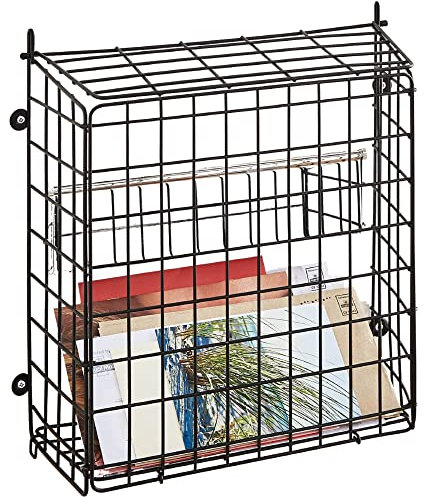 House of Home - Extra Large Letterbox Cage for Wooden Doors - Easy Access Post Box Cage for Door, Black Letter Catcher, Mail Basket Front Door - Perfect for Puppy or Dog Owners