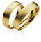 JC Trauringe Silber 925 Paarpreis Eheringe Gold Plattiert I Verlobungsringe breit 5 mm I Partnerringe mit Gravur in edler Schatulle I 2 Hochzeitsringe Herrenring ohne & Damenring mit Stein I P902