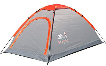 Trespass Beatnik, Smoke, 2 Personen Zelt 200cm x 120cm x 100cm / 1,8kg / Wasserdicht / Feuerhemmend, Grau
