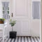 Aquazolax White Door Curtain Rod Pocket - 25x40 Inch Small Kitchen Blackout Drape Curtains Room Darkening Door Window Covering, Single Panel with Tieback, Greyish White
