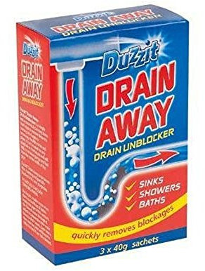Drain Away Sachets Kitchen Sink Opener Unblocker Quickly Removes Bath Blockages 4x 40g