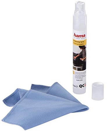 Hama Reinigungsset für TV, 30 ml, inkl. Chiff. Reinigung, Mikrofaser, 20 x 20 cm