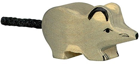 cama24com Maus Bauernhof Holzfigur Holzspielzeug von Holztiger mit Palandi® Sticker