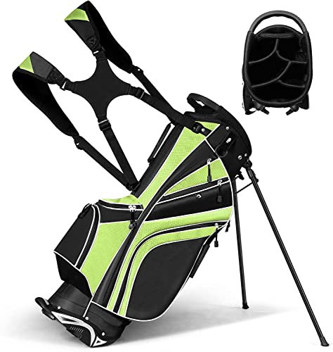 Tangkula Golf Stand Bag w/6 Way Divider Carry Organizer Pockets Storage (Green)