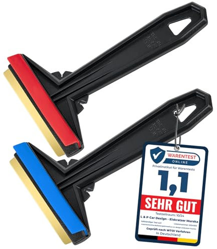 Raschietto ghiaccio Auto - facile, rapido & efficiente [ 2 pezzi ] - Raschiaghiaccio Auto lama in Ottone - Spatola per Ghiaccio Auto - Gratta ghiaccio - Murska di Finlandia (2 Pezzi - Colore casuale)