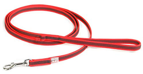 Julius-K9 218GM-R-S2 Laisse antidérapante Color & Gray avec poignée, 14 mm x 2 m, Rouge-Gris