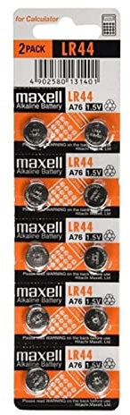 MAXELL Alkalina AL Pezzo Batterie LR44 1,5 V 110 mAh Unisex - Erwachsene, Schwarz, Einheitsgröße