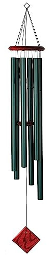 Woodstock Chimes of Neptun Evergreen Windspiel aus Holz und Aluminium in der Farbe Grün-Rotbraun, Länge: 137cm, DCE54