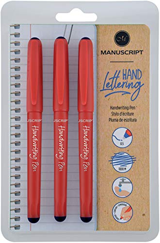 MANUSCRIPT Handwriting Pens - pack of 3 handwriting pens, Black